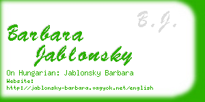 barbara jablonsky business card